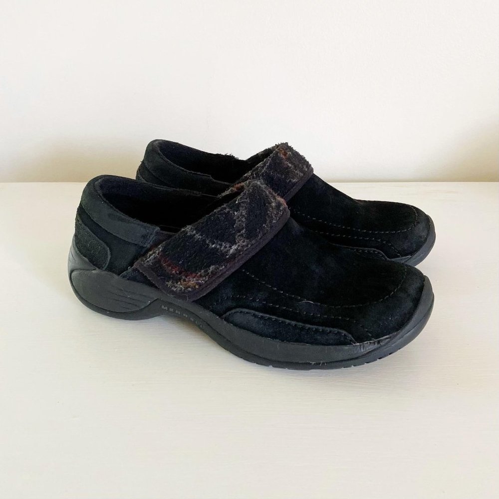 Merrell Women's Black Suede Moc Slip On Shoes 6.5